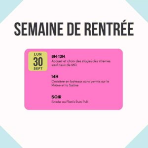 semaine de rentrée 2024 - 30/09