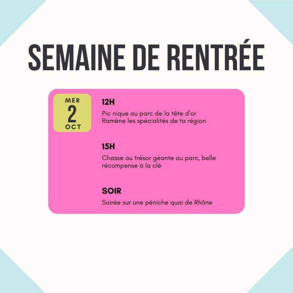 semaine de rentrée 2024 - 02/10