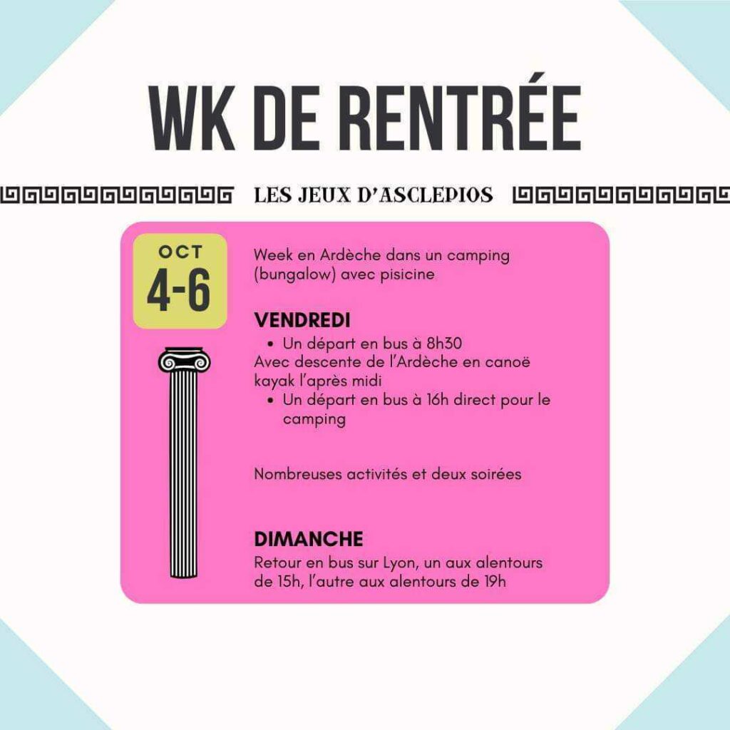 semaine de rentrée 2024 - weekend 4-6/10