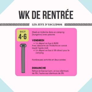 semaine de rentrée 2024 - weekend 4-6/10